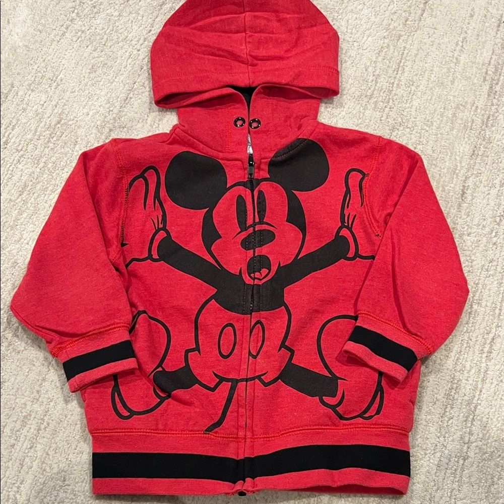 Disney Red Kids Hoodie with Mickey Mouse Design